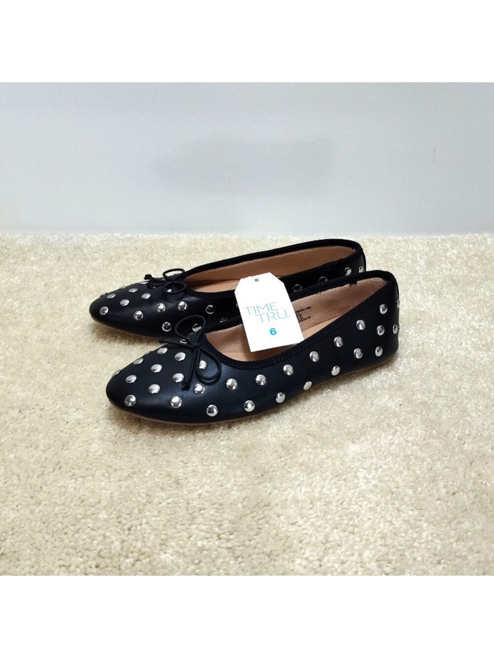 Time And Tru Studded Ballet Mary Jane Flats Loafers Slides Mules Slip-on US 6